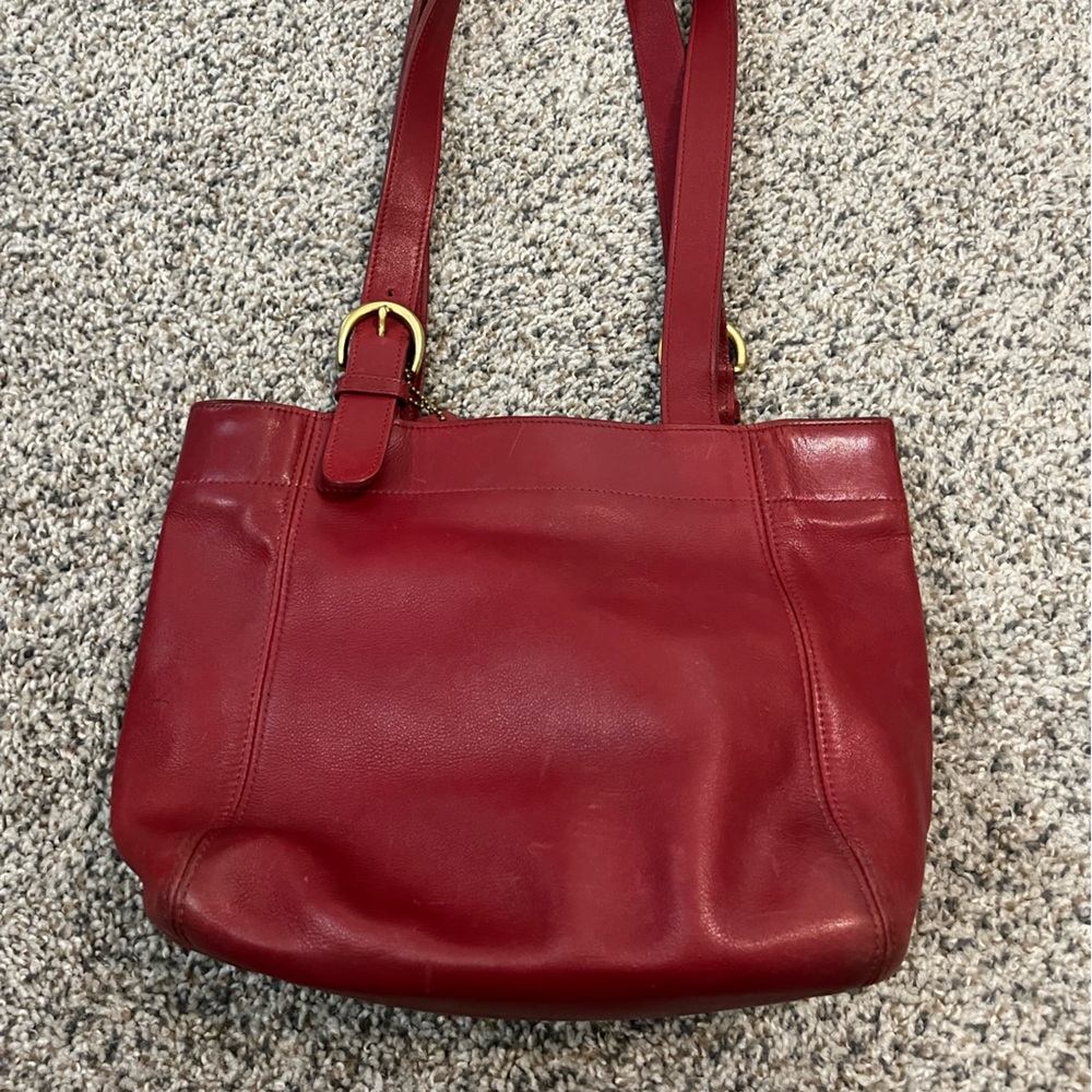 Coach Soho Red Leather Tote Shoulder Bag